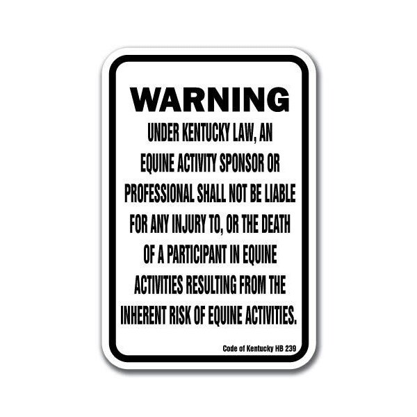 Signmission Safety Sign, 18 in Height, Aluminum, 12 in Length, Equine - Kentucky A-1218 Equine - Kentucky - main
